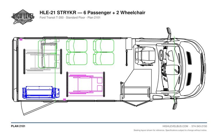 HLE-21 STRYKR — 6 Passenger + 2 Wheelchair seating layout