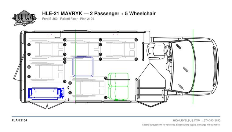 HLE-21 MAVRYK — 2 Passenger + 5 Wheelchair seating layout