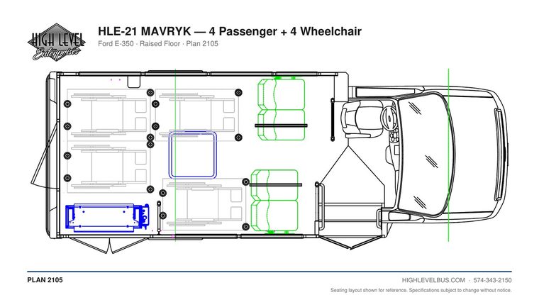 HLE-21 MAVRYK — 4 Passenger + 4 Wheelchair seating layout