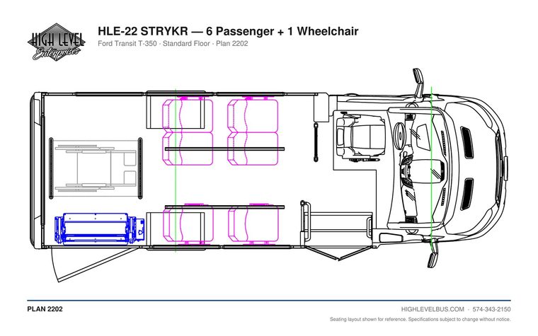HLE-22 STRYKR — 6 Passenger + 1 Wheelchair seating layout