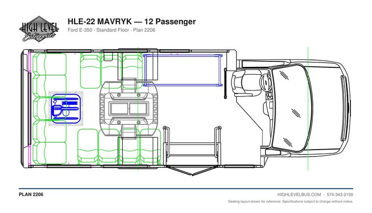 HLE-22 MAVRYK — 12 Passenger seating layout
