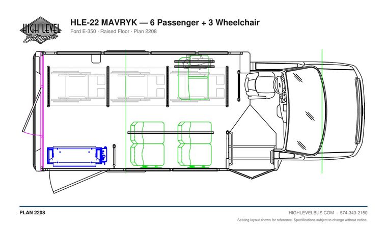 HLE-22 MAVRYK — 6 Passenger + 3 Wheelchair seating layout