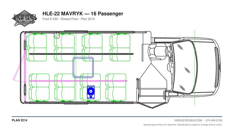 HLE-22 MAVRYK — 16 Passenger seating layout