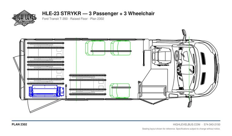 HLE-23 STRYKR — 3 Passenger + 3 Wheelchair seating layout