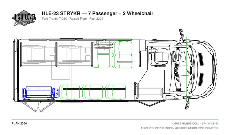 HLE-23 STRYKR — 7 Passenger + 2 Wheelchair seating layout