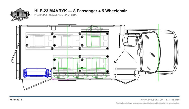 HLE-23 MAVRYK — 8 Passenger + 5 Wheelchair seating layout