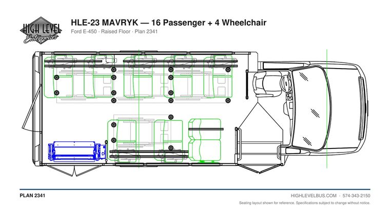 HLE-23 MAVRYK — 16 Passenger + 4 Wheelchair seating layout