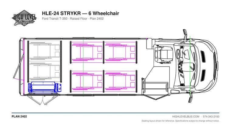 HLE-24 STRYKR — 6 Wheelchair seating layout