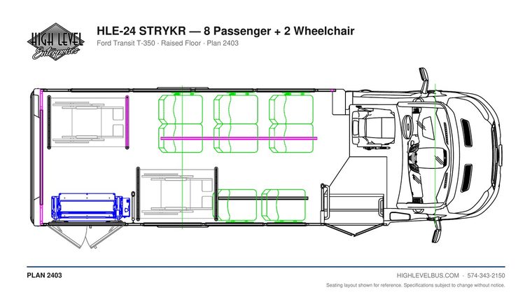 HLE-24 STRYKR — 8 Passenger + 2 Wheelchair seating layout