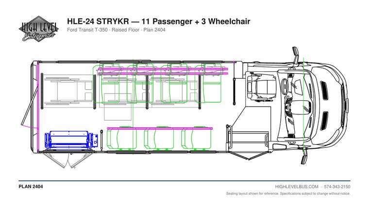 HLE-24 STRYKR — 11 Passenger + 3 Wheelchair seating layout