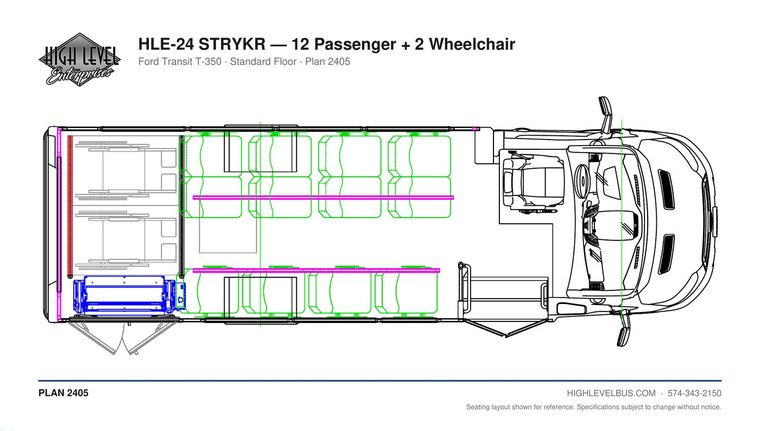 HLE-24 STRYKR — 12 Passenger + 2 Wheelchair seating layout