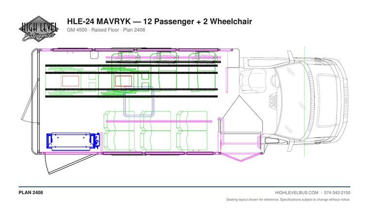 HLE-24 MAVRYK — 12 Passenger + 2 Wheelchair seating layout
