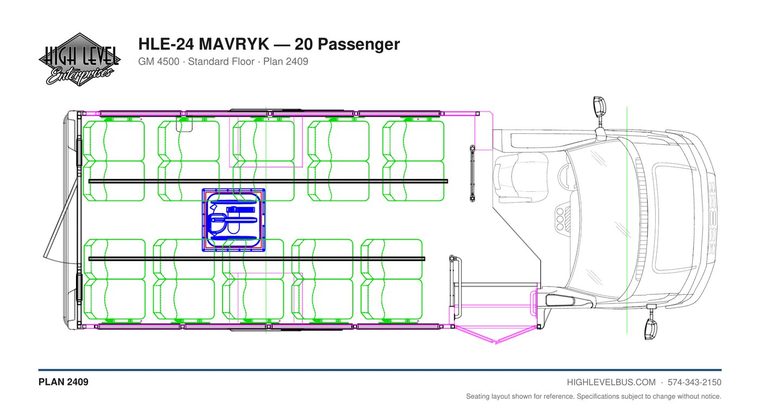 HLE-24 MAVRYK — 20 Passenger seating layout