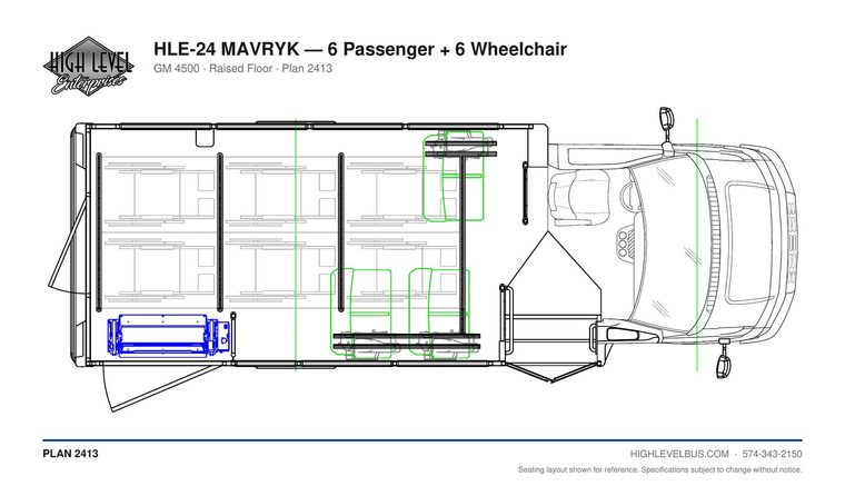 HLE-24 MAVRYK — 6 Passenger + 6 Wheelchair seating layout