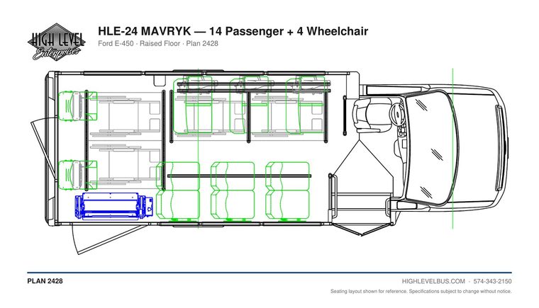 HLE-24 MAVRYK — 14 Passenger + 4 Wheelchair seating layout