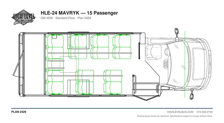 HLE-24 MAVRYK — 15 Passenger seating layout