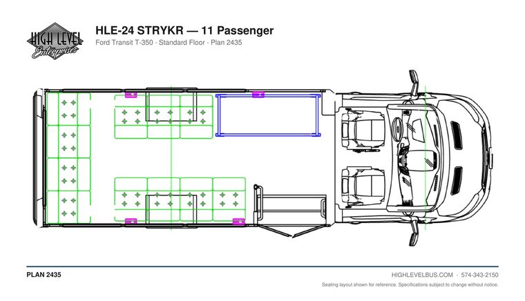 HLE-24 STRYKR — 11 Passenger seating layout