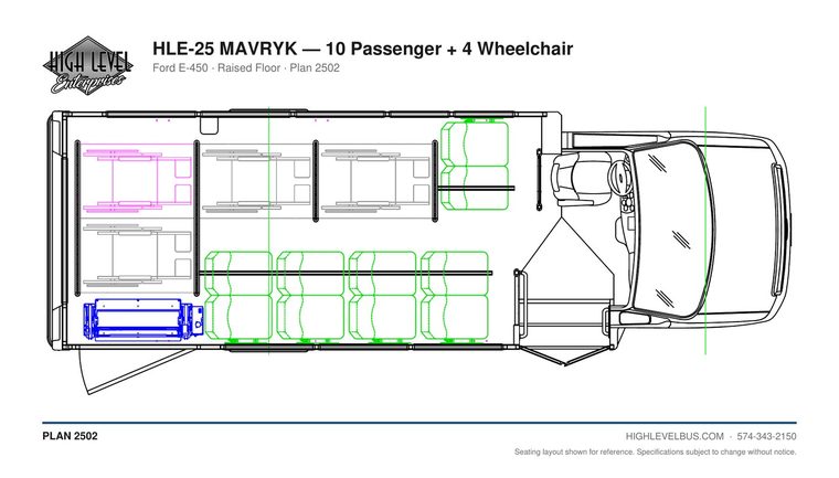 HLE-25 MAVRYK — 10 Passenger + 4 Wheelchair seating layout