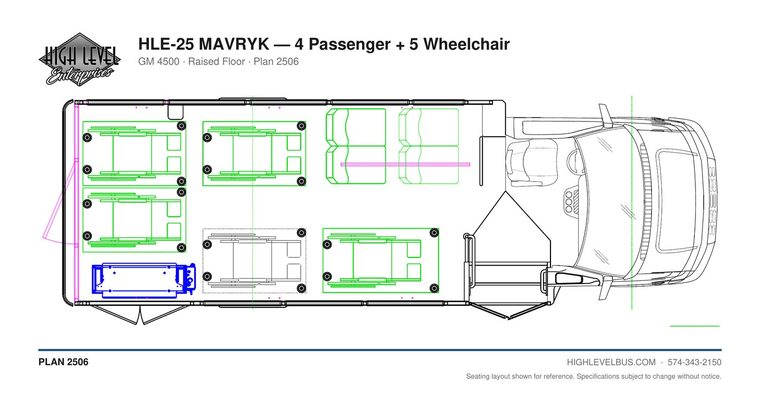 HLE-25 MAVRYK — 4 Passenger + 5 Wheelchair seating layout