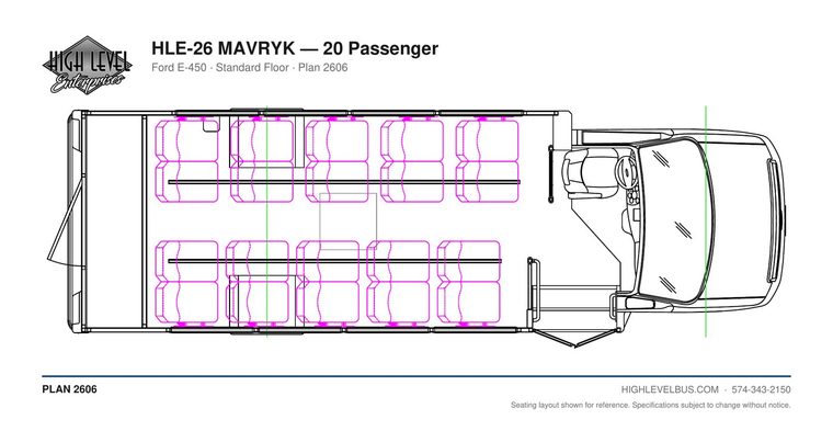 HLE-26 MAVRYK — 20 Passenger seating layout