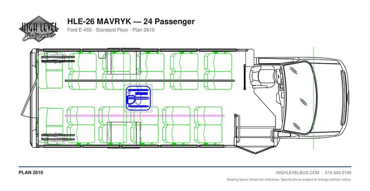 HLE-26 MAVRYK — 24 Passenger seating layout