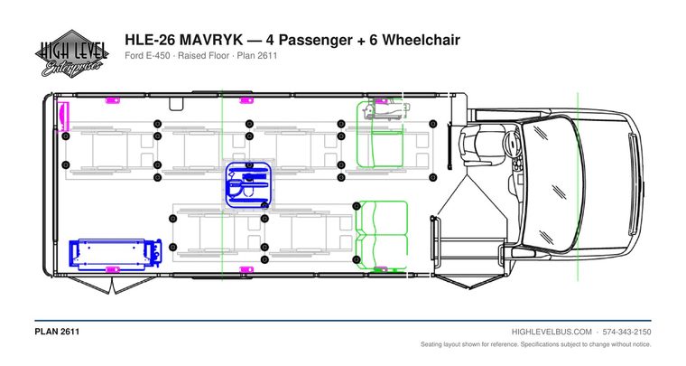 HLE-26 MAVRYK — 4 Passenger + 6 Wheelchair seating layout