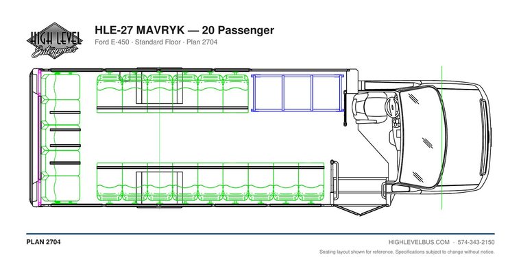 HLE-27 MAVRYK — 20 Passenger seating layout