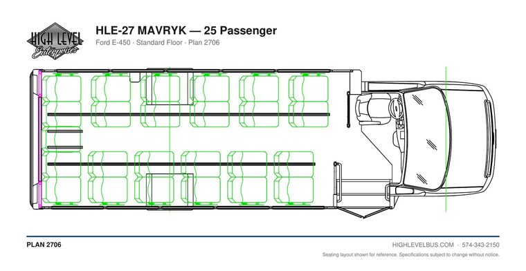 HLE-27 MAVRYK — 25 Passenger seating layout