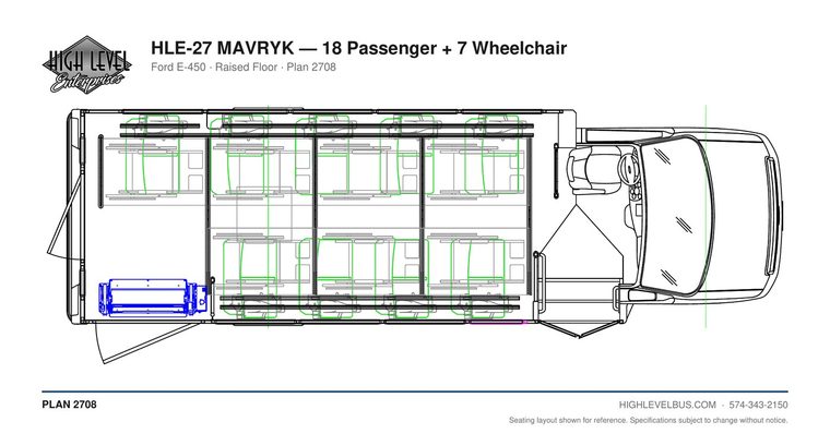 HLE-27 MAVRYK — 18 Passenger + 7 Wheelchair seating layout