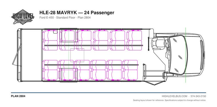 HLE-28 MAVRYK — 24 Passenger seating layout