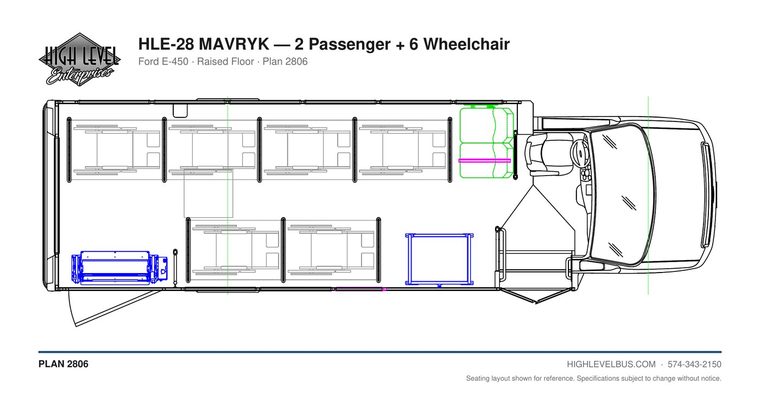 HLE-28 MAVRYK — 2 Passenger + 6 Wheelchair seating layout