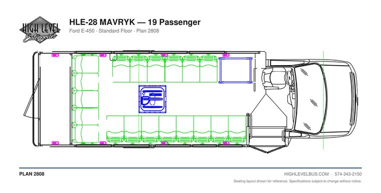 HLE-28 MAVRYK — 19 Passenger seating layout