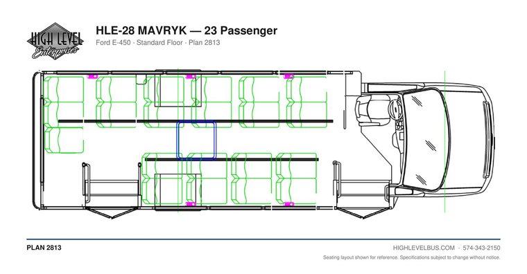 HLE-28 MAVRYK — 23 Passenger seating layout