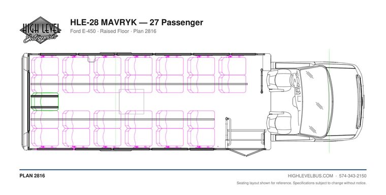HLE-28 MAVRYK — 27 Passenger seating layout