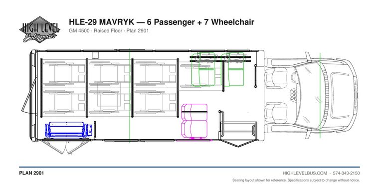 HLE-29 MAVRYK — 6 Passenger + 7 Wheelchair seating layout