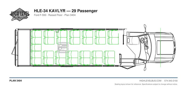 HLE-34 KAVLYR — 29 Passenger seating layout