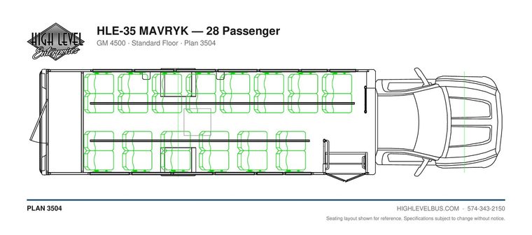 HLE-35 MAVRYK — 28 Passenger seating layout