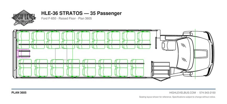 HLE-36 STRATOS — 35 Passenger seating layout