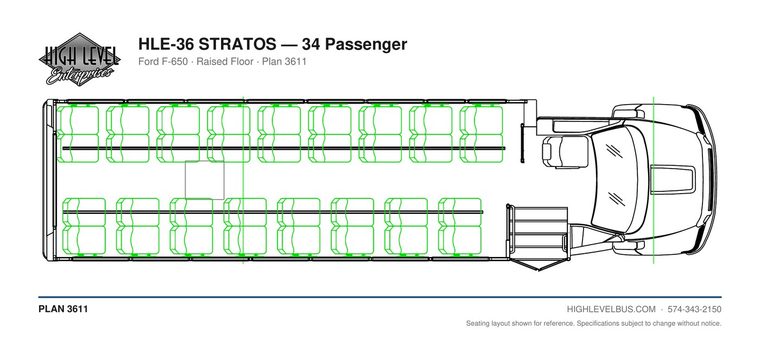 HLE-36 STRATOS — 34 Passenger seating layout