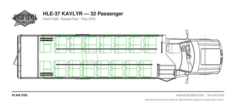 HLE-37 KAVLYR — 32 Passenger seating layout