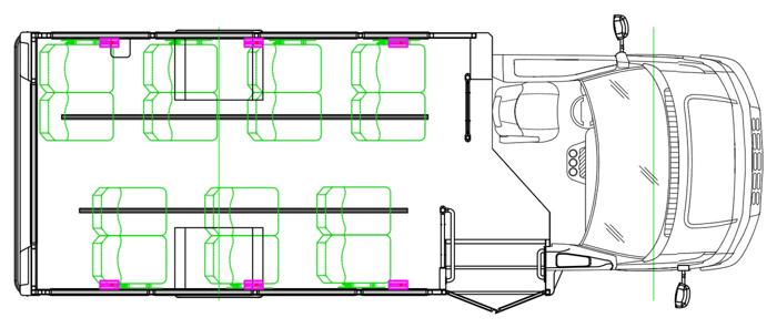 MAVRYK seating layout — 14 Passenger