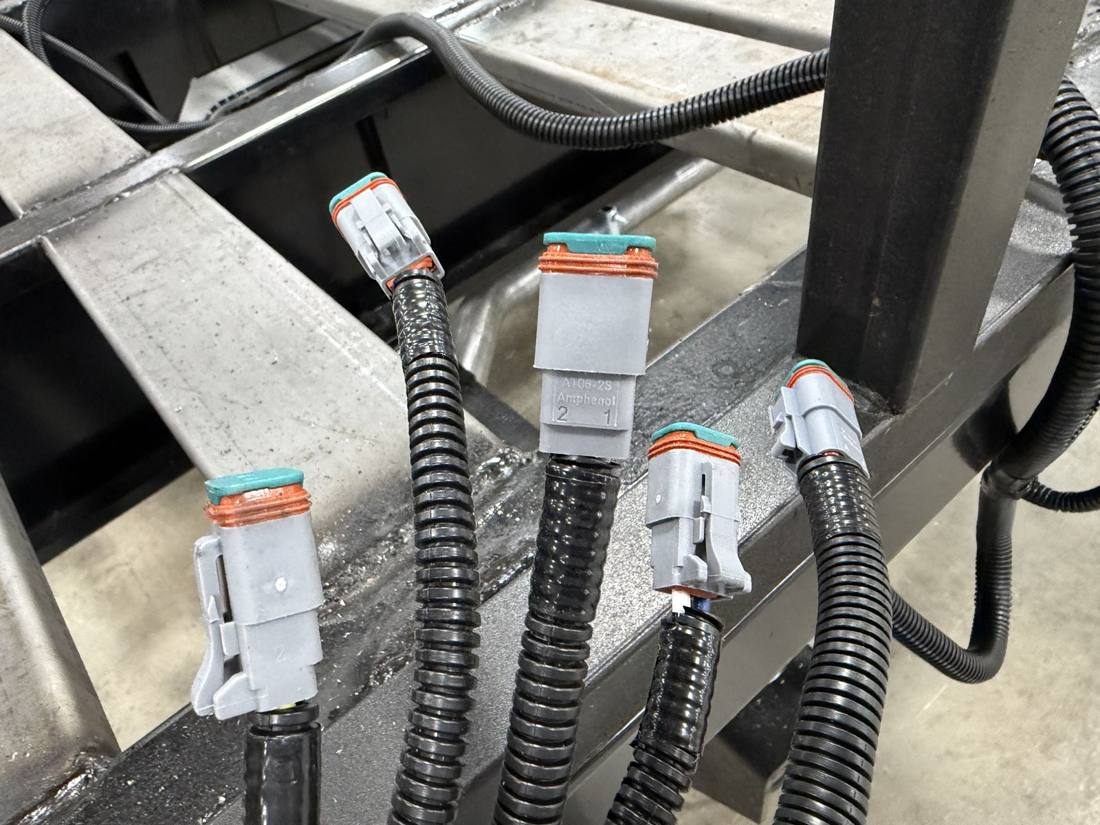 Watertight marine-grade connectors on an HLE harness