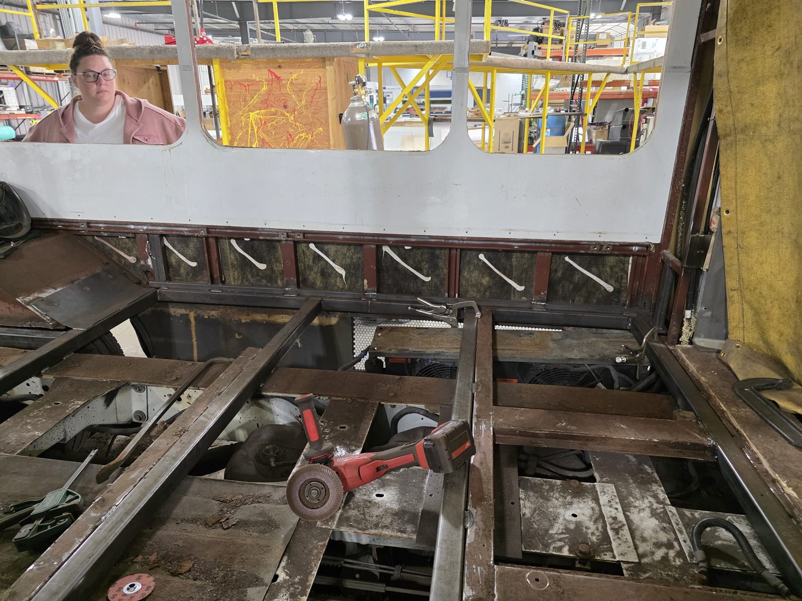 Rear wall structure cut out during factory teardown